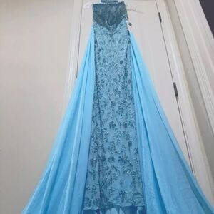 Ashley Lauren 11404 Sky blue gown Size 0 New with Tags